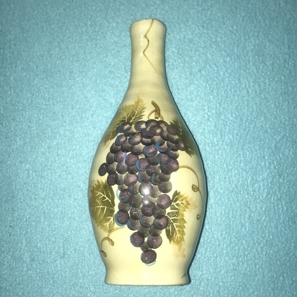 OIL DISPENSER BED BATH AND BEYOND “Bordeaux” vintage hand painted grapes 22 oz - Picture 1 of 7